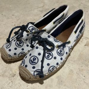 Sperry Top-Sider Katama Navy Anchors espadrilles. Size 7M. Cotton.